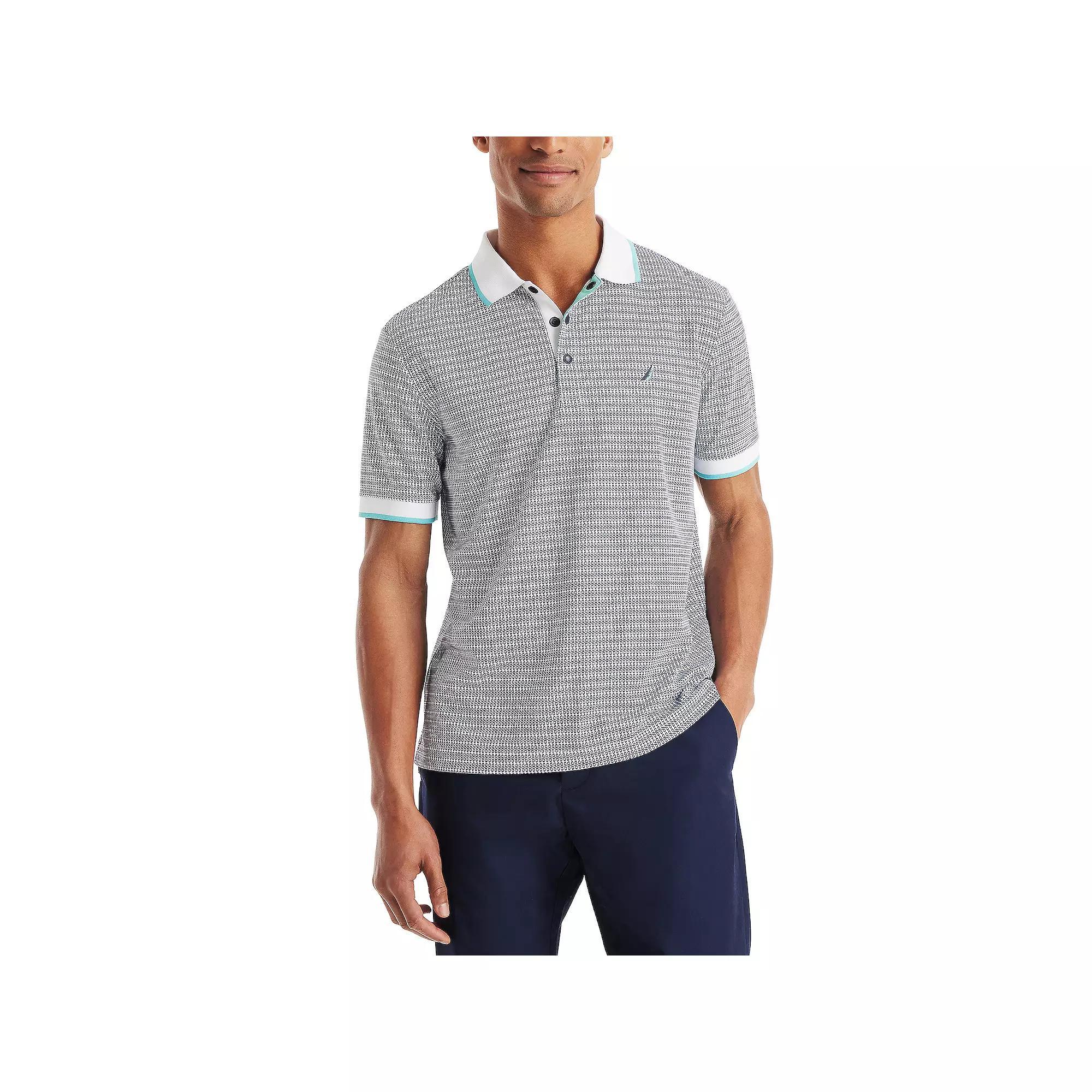 Men's Nautica Classic Fit Printed Golf Polo, Size: XXL, Bright White Product Image