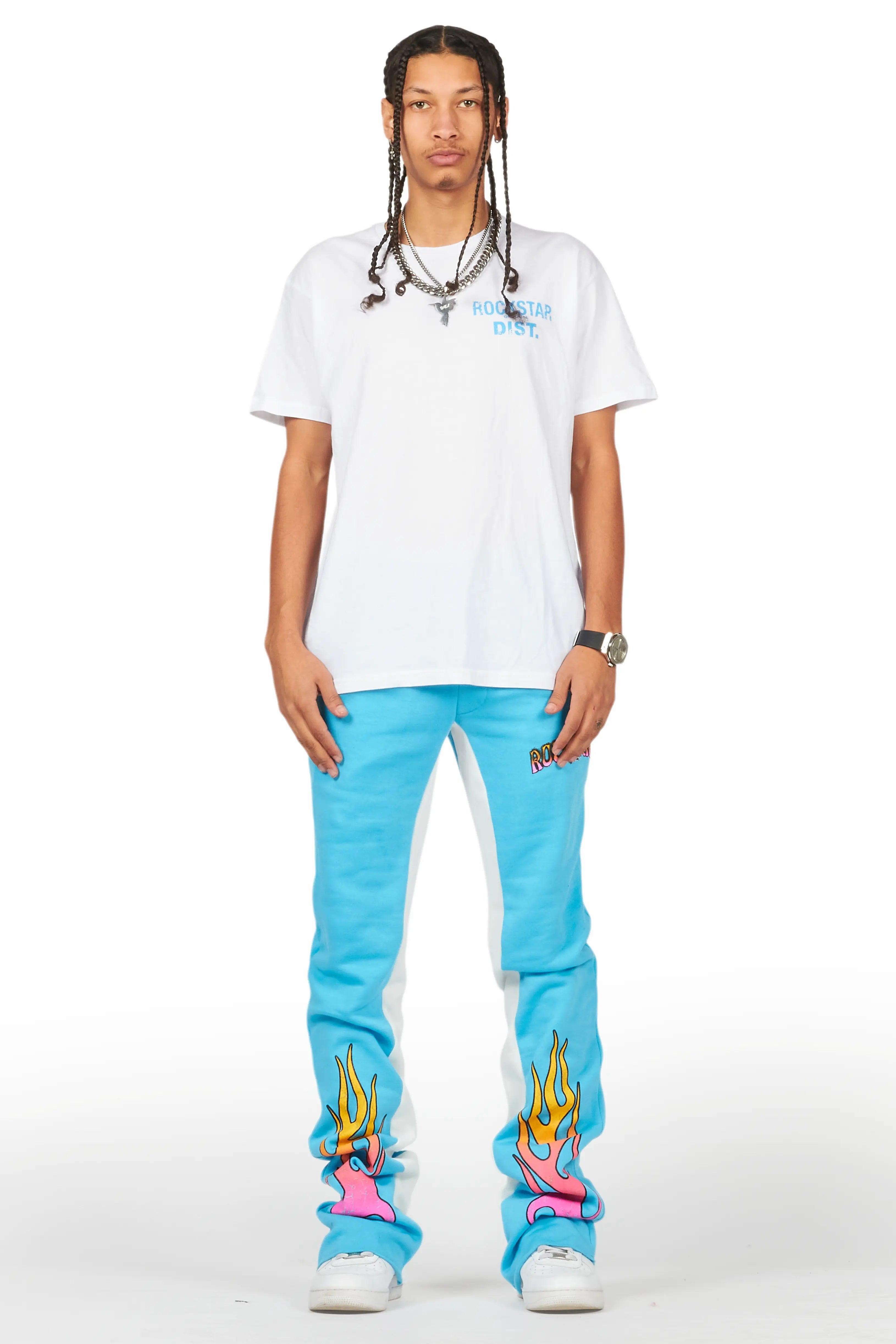 Quito Blue Graphic Baggy Pant Male Product Image