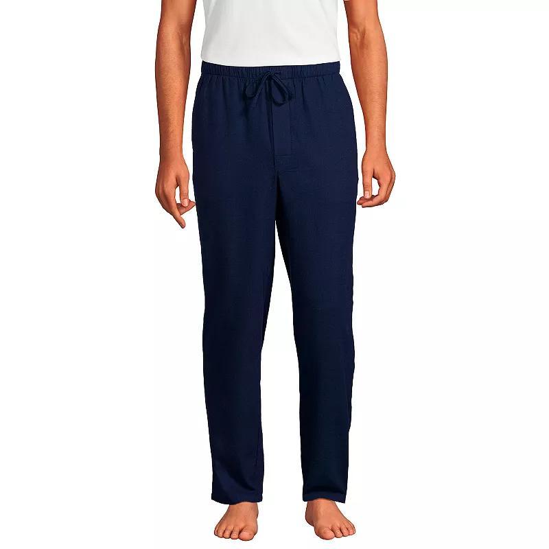 Men's Lands' End Flannel Pajama Sleep Pants, Size: Large, Deep  Blue Product Image