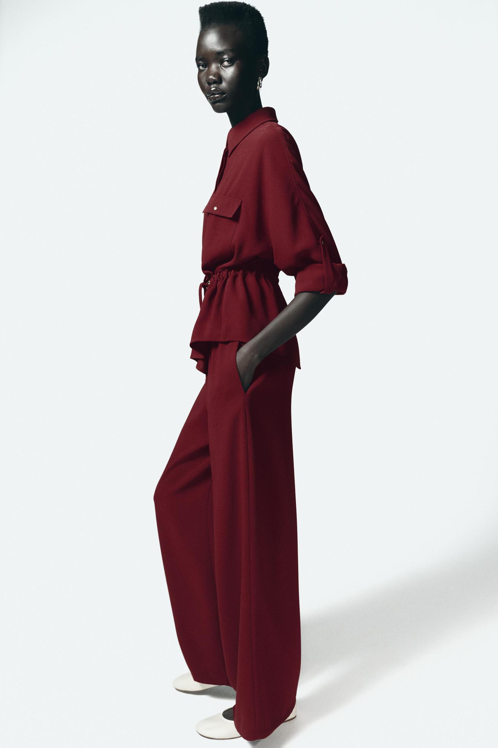 CREPE WIDE LEG PANTS Product Image