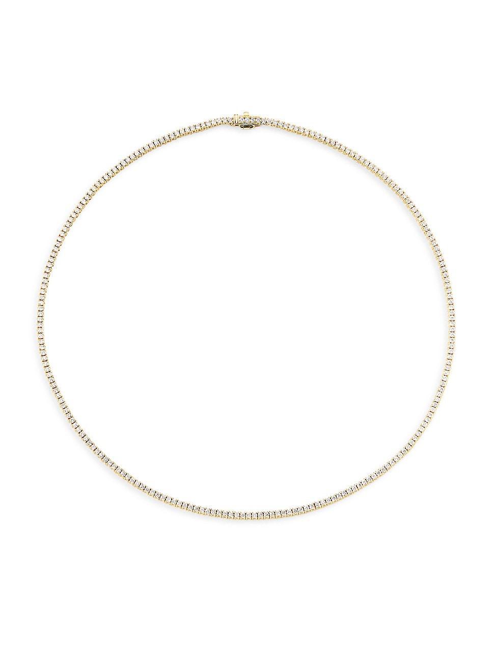 Womens 14K Gold & 3.96 TCW Diamond Tennis Necklace Product Image