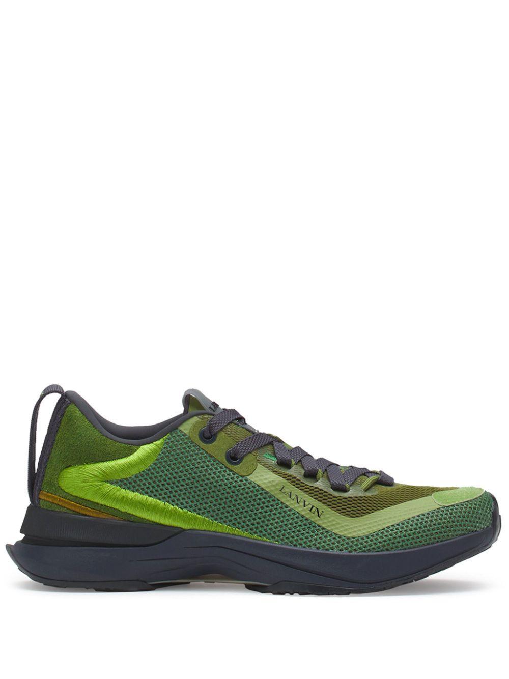 LANVIN Sneakers L-i En Mesh Pour Homme In Dark Green/green Product Image