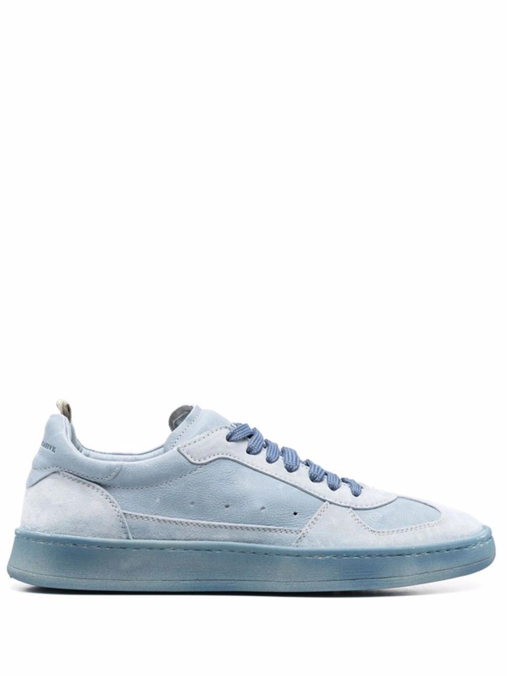 OFFICINE CREATIVE Tonal Leather Sneakers In Blau Product Image