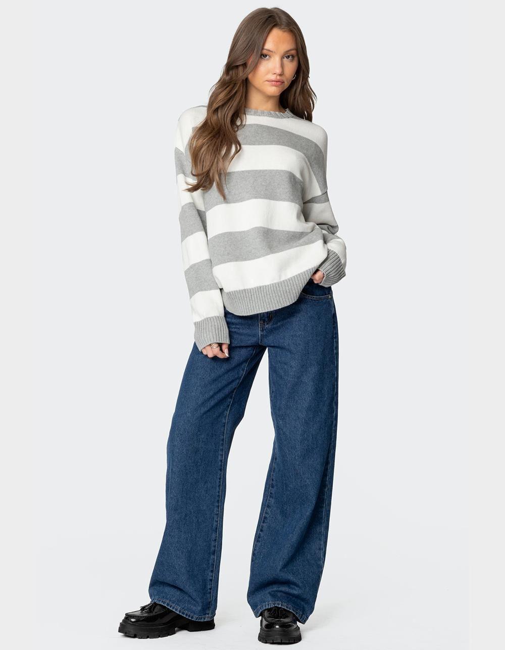 EDIKTED Richie Oversized Striped Sweater Product Image