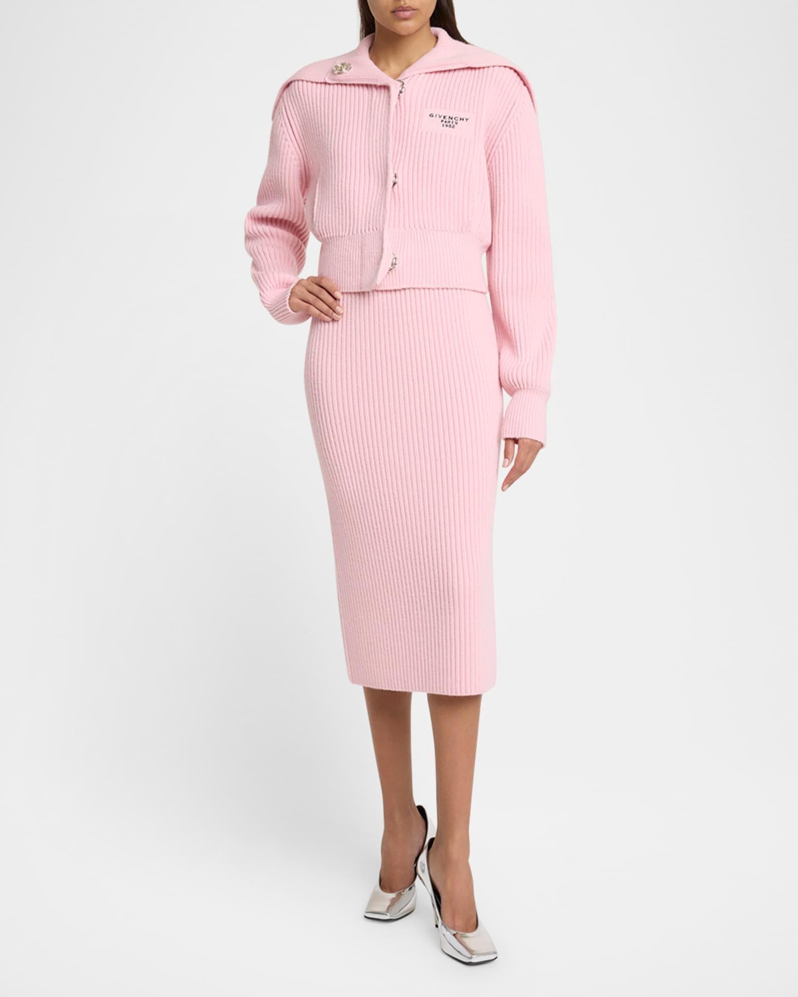 Ribbed Knit Midi Skirt Product Image