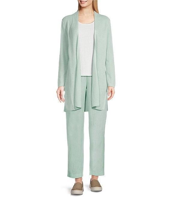 Eileen Fisher Texture Organic Linen Knit Scoop Neck Sleeveless Tank Product Image