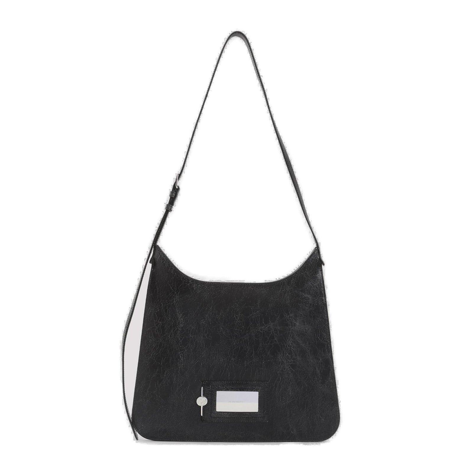 ACNE STUDIOS Platt Logo Patch Shoulder Bag In Black Product Image