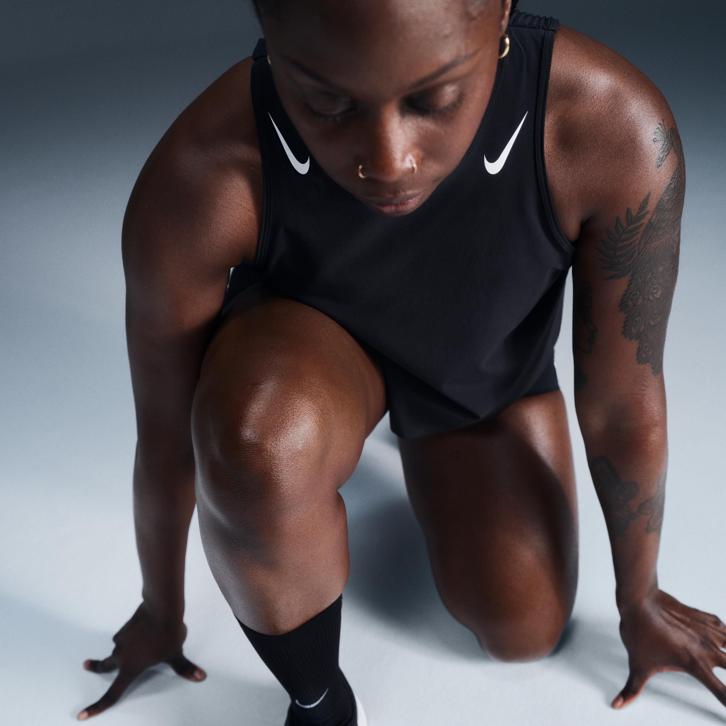 Nike Womens AeroSwift Dri-FIT ADV Cropped Running Tank Top | FN2713-010 Product Image