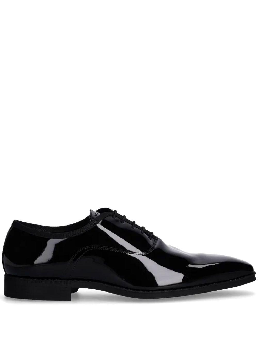 HUGO BOSS Men's Derrek Patent Formal Lace Up Shoes In Black Product Image