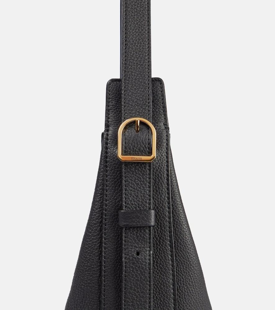 KHAITE Augustina Small Leather Crossbody Bag In Black Product Image