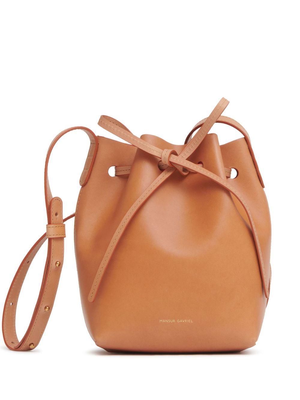 MANSUR GAVRIEL Mini Vegetable-tanned Leather Bucket Bag In Cammello Product Image