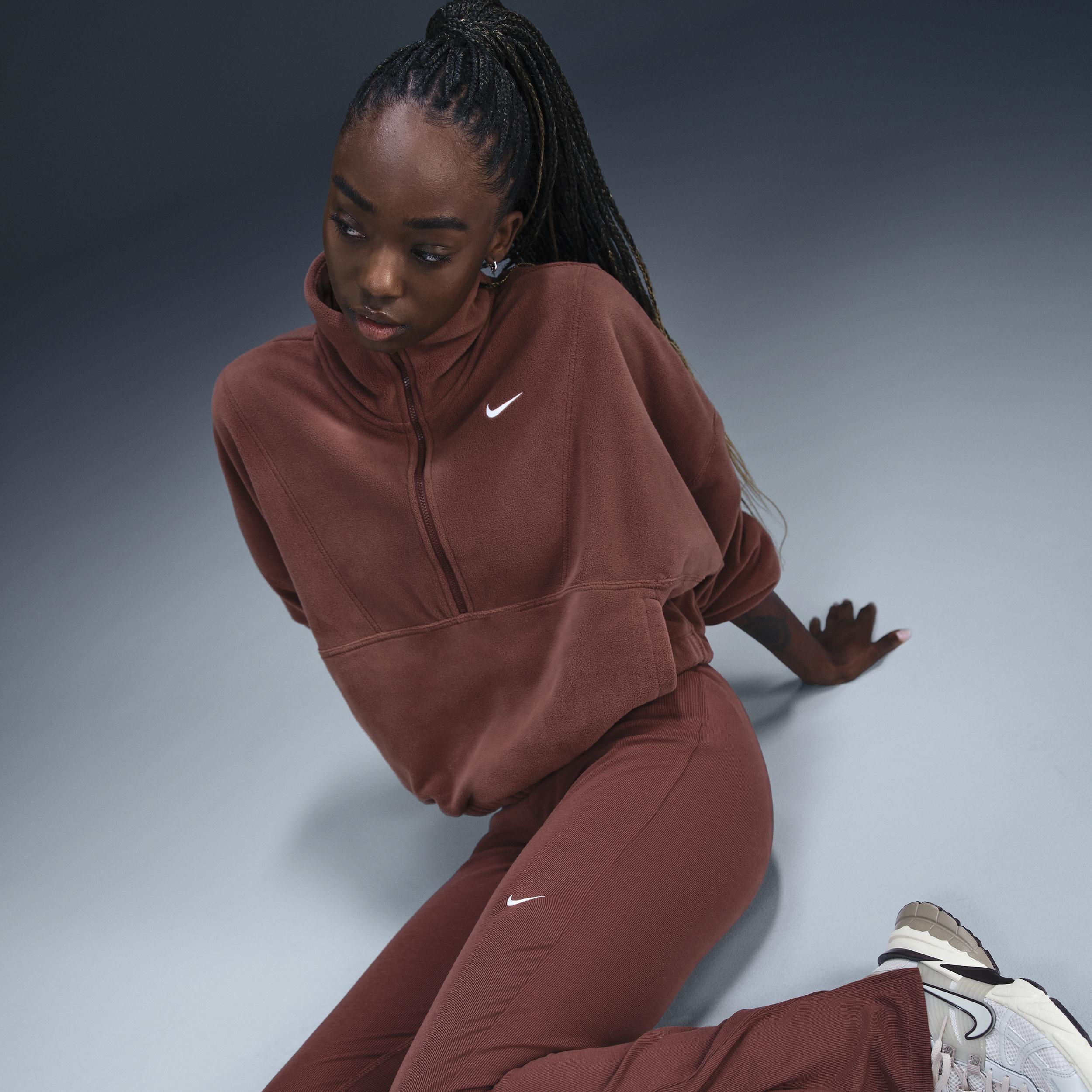 Nike One Women's Therma-FIT Oversized 1/2-Zip Fleece Top Product Image