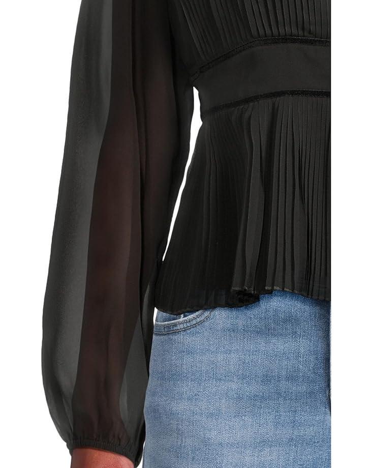 Tie Front Button Up Collared Blouse Product Image