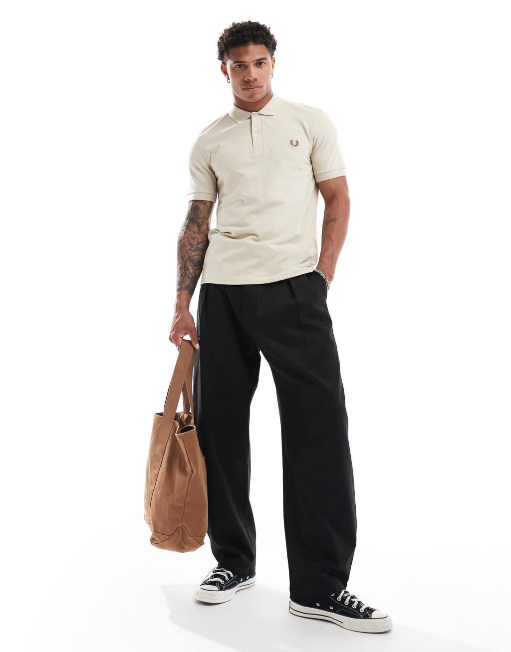 Fred Perry polo shirt in light beige Product Image