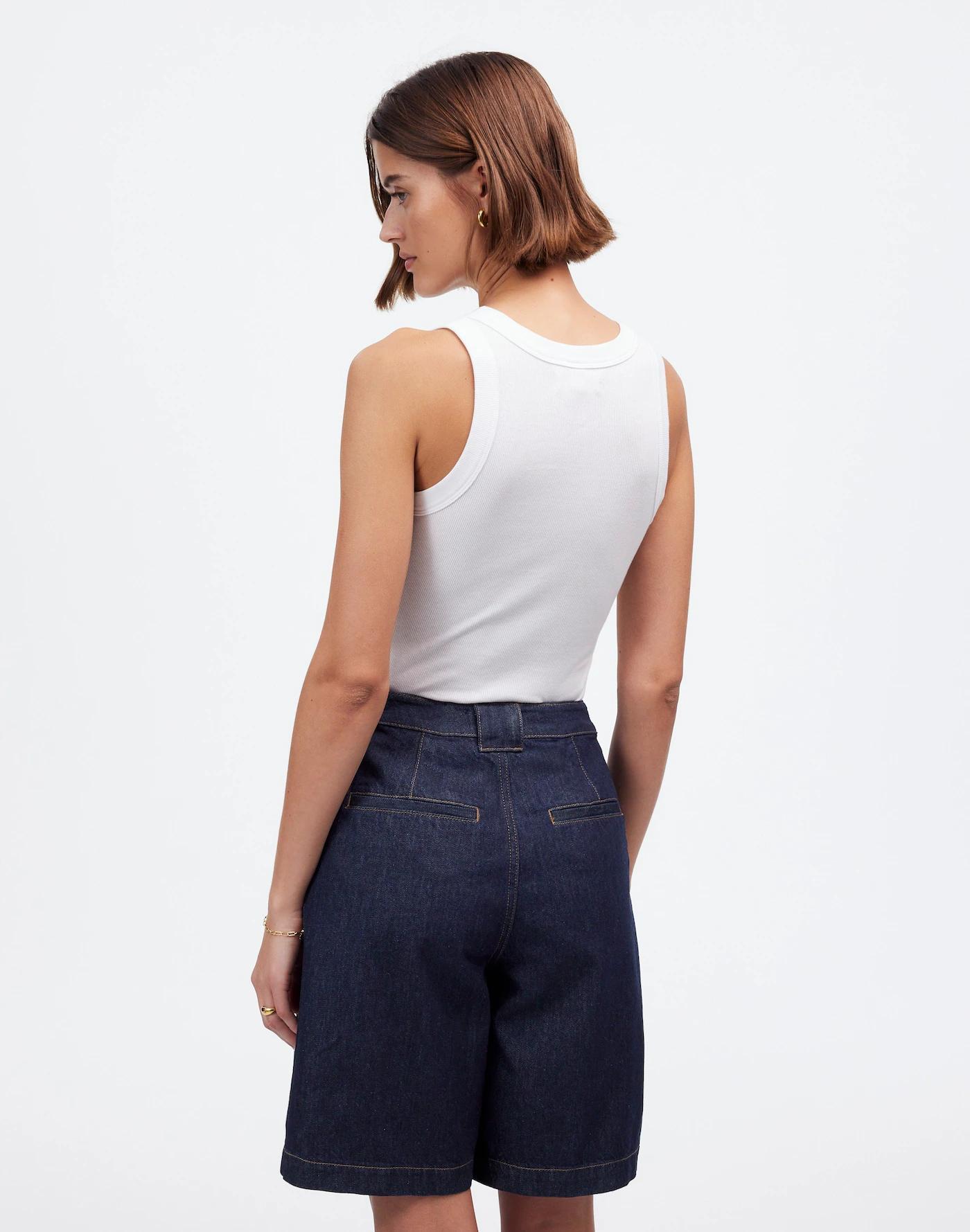 Pleated Denim Trouser Short in Essex Wash Product Image