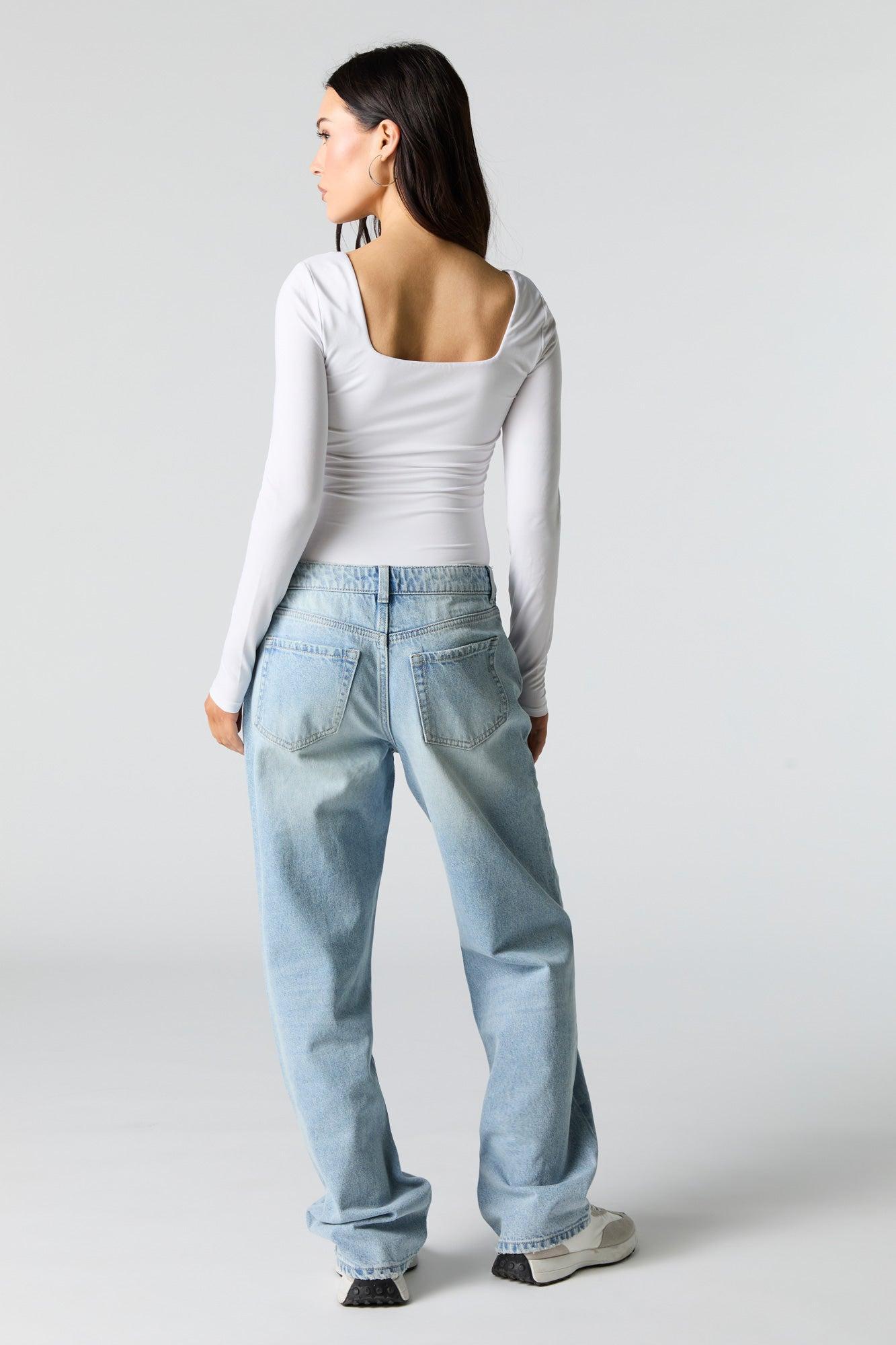 Light Wash Slouchy Straight Leg Jean Female Product Image