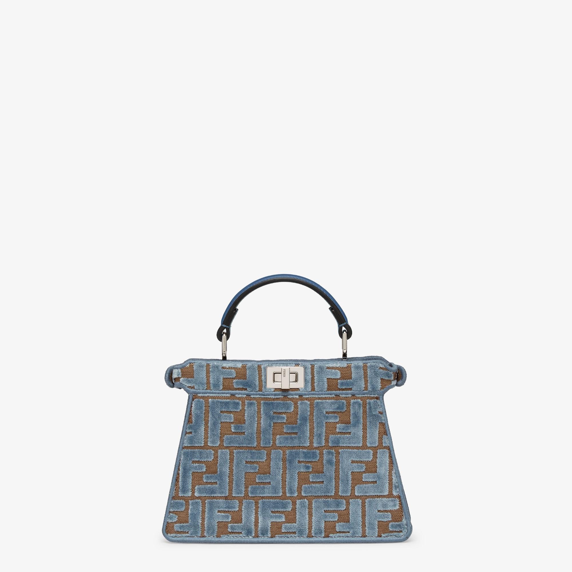 Peekaboo ISeeU PetiteLight blue FF jacquard velvet bag Product Image