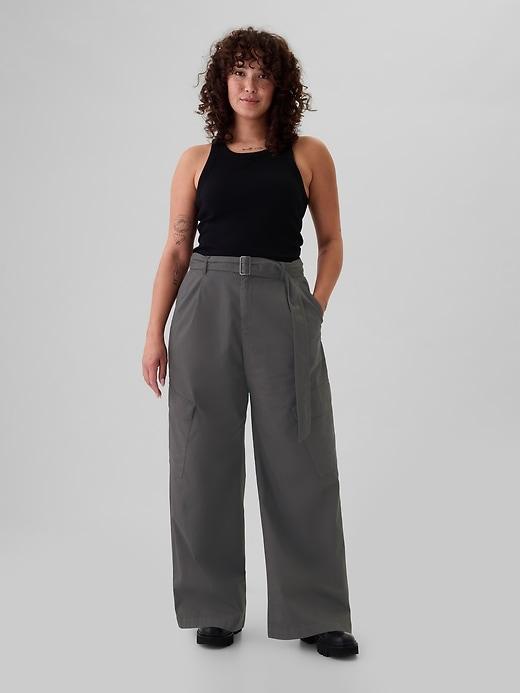 High Rise Baggy Cargo Trousers Product Image