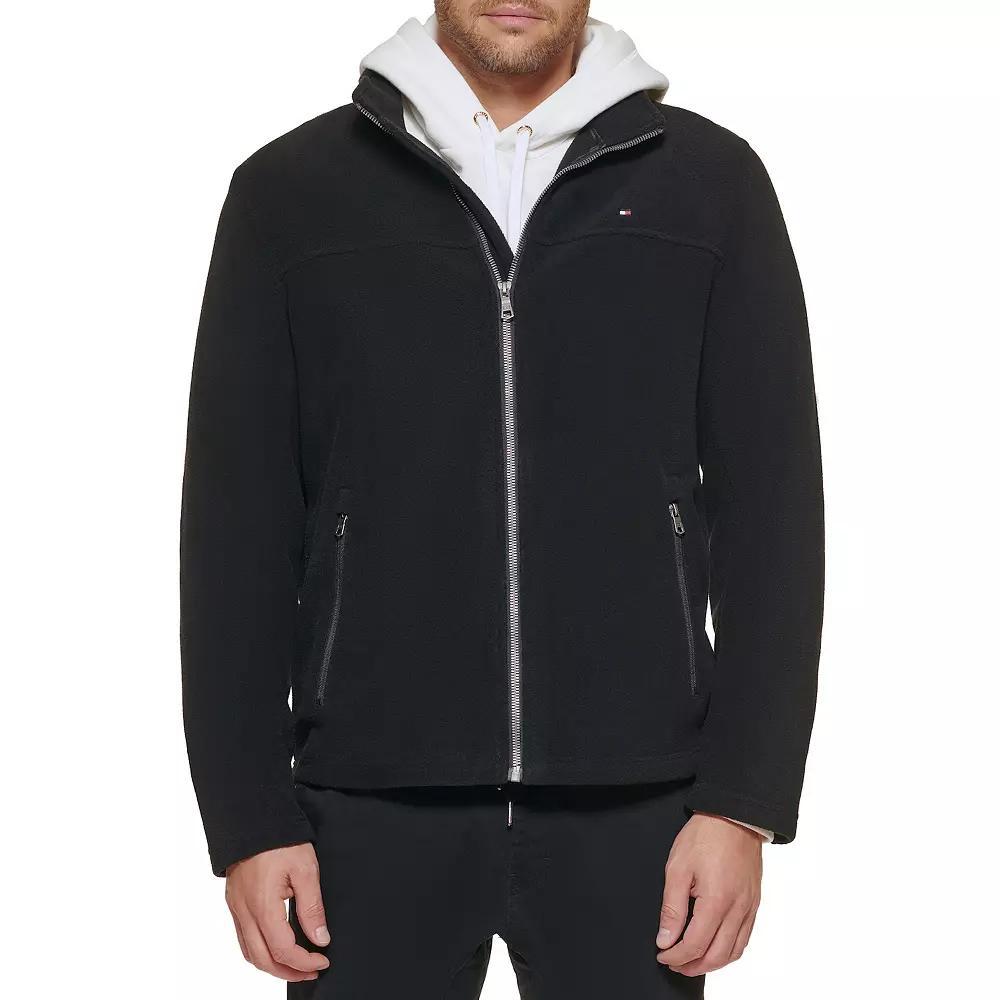 Men's Tommy Hilfiger Fleece Jacket, Size: Large, Black Product Image