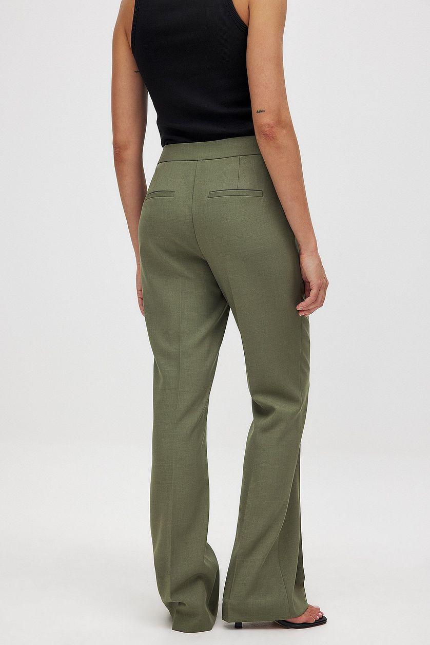 Flared Mid Waist Suit Pants Product Image