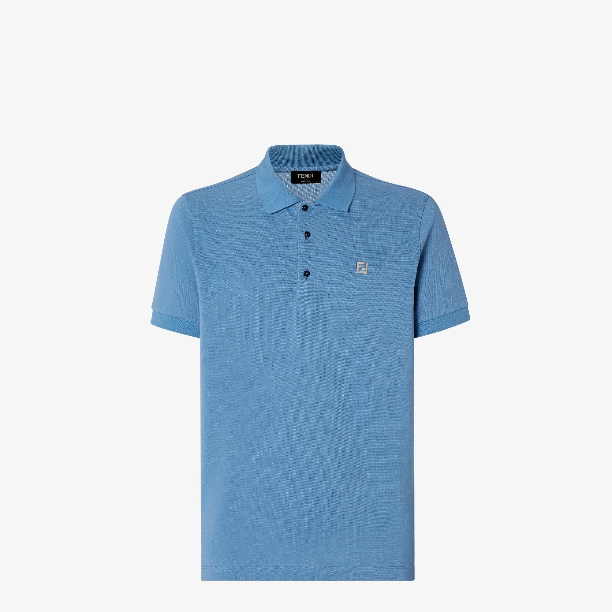 Polo shirtLight blue piqué polo shirt Product Image