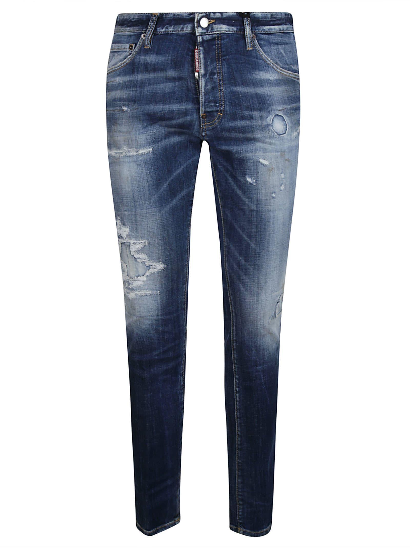 DSQUARED2 Distressed Skinny Jeans In Blue Product Image