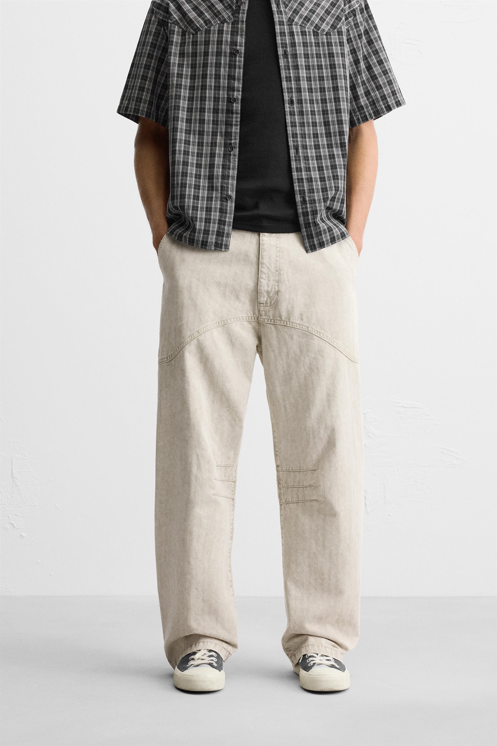 TEXTURED HERRINGBONE PANTS Product Image