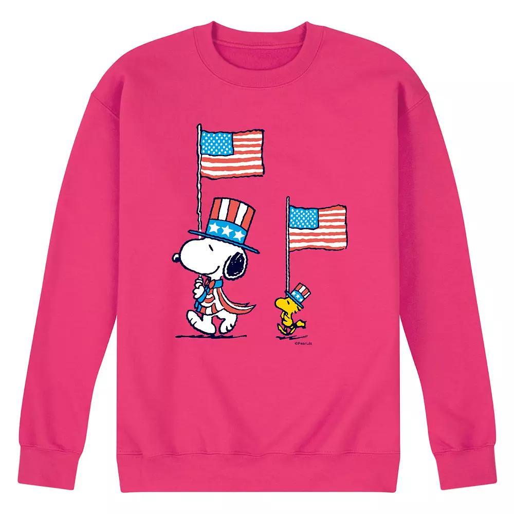 Men's Peanuts Snoopy Woodstock March Fleece Sweatshirt, Size: Large, Pink Product Image