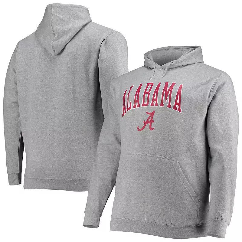 Mens Champion Heather Gray Alabama Crimson Tide Big & Tall Arch Over Logo Powerblend Pullover Hoodie Product Image