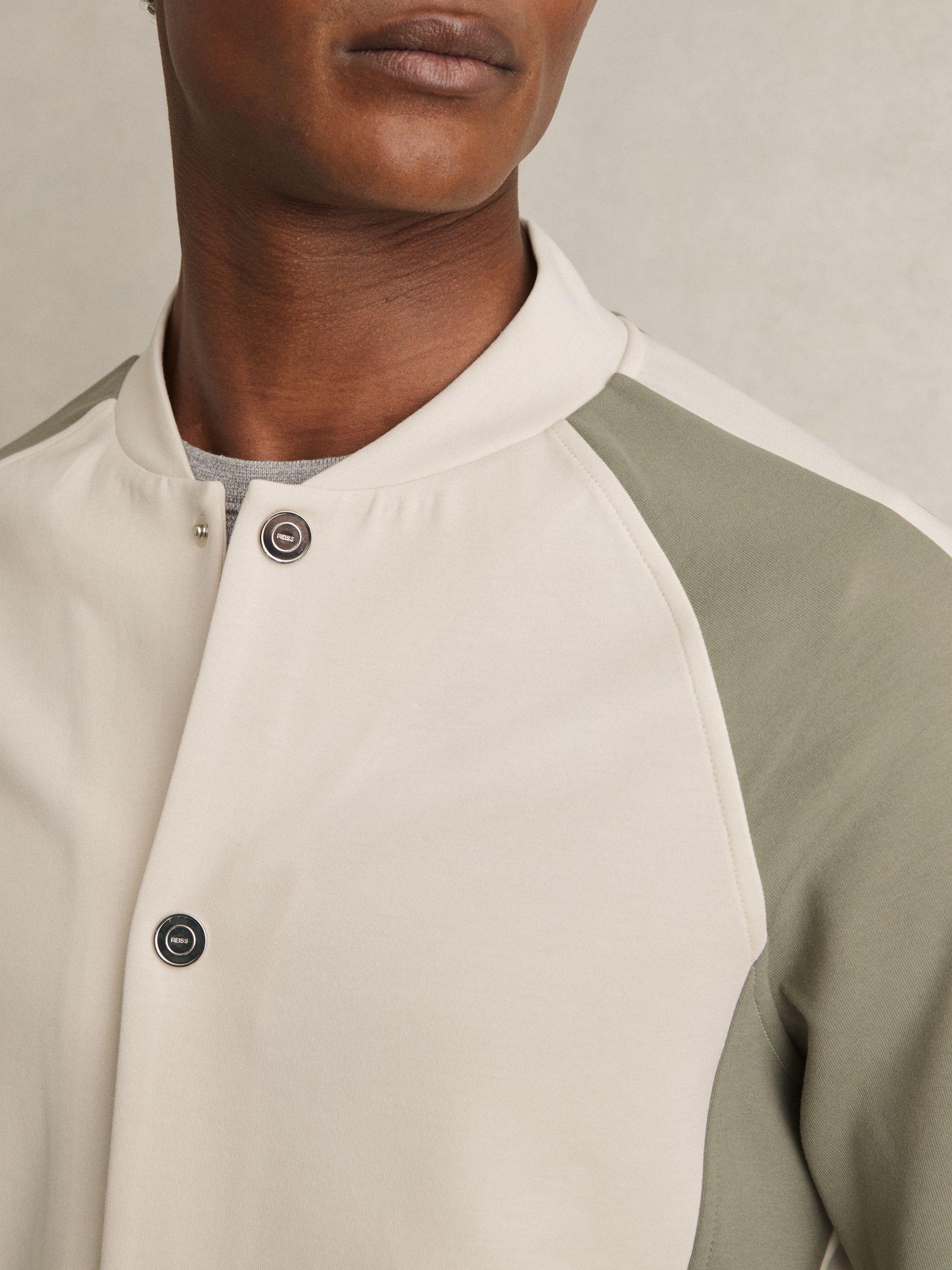 Interlock Colour-Block Bomber Jacket in Off White/Sage Product Image