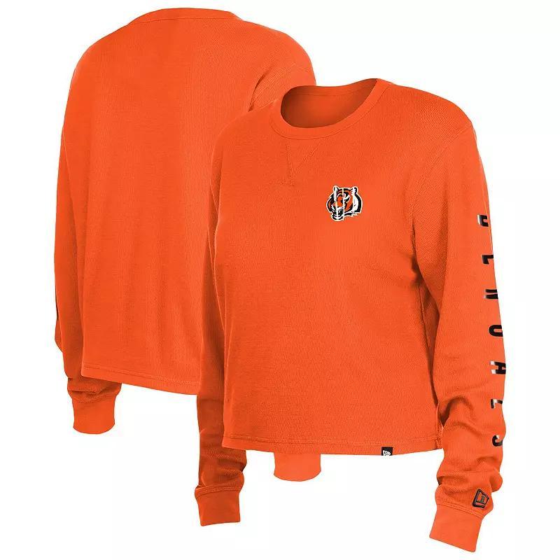 Womens New Era Cincinnati Bengals Thermal Crop Long Sleeve T-Shirt Product Image