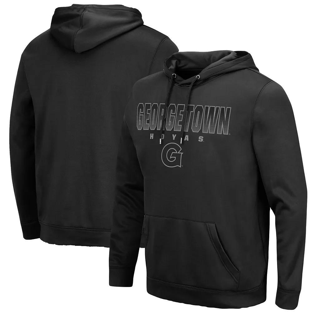 Men's Colosseum Black Georgetown Hoyas Blackout 3.0 Pullover Hoodie,  Product Image