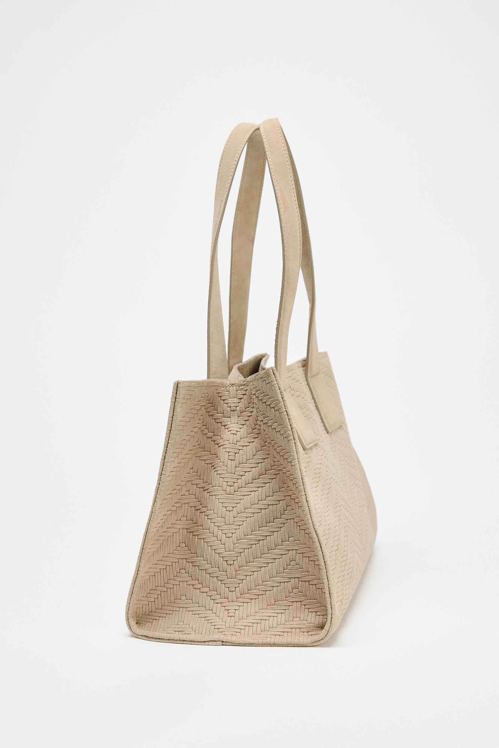 BRAIDED SPLIT LEATHER SHOPPER BAG Product Image