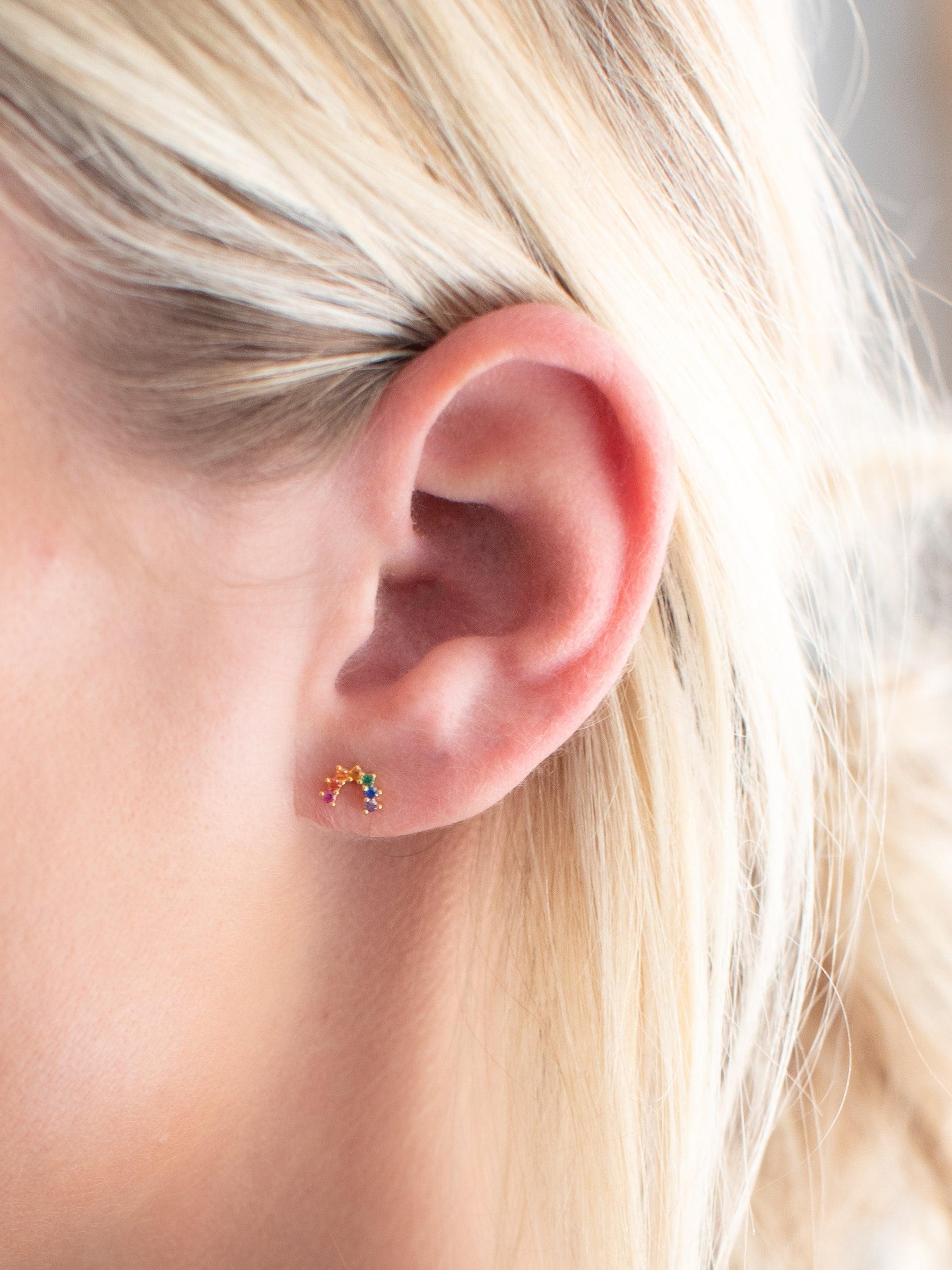 Perfect Tiny Stud Earrings - Rainbow Product Image