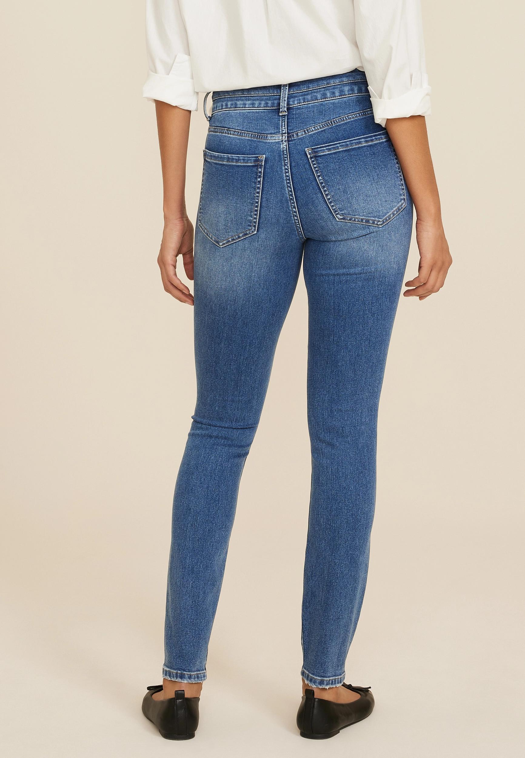 Everflex™ High Rise Stacked Waist Double Button Super Skinny Jean Product Image