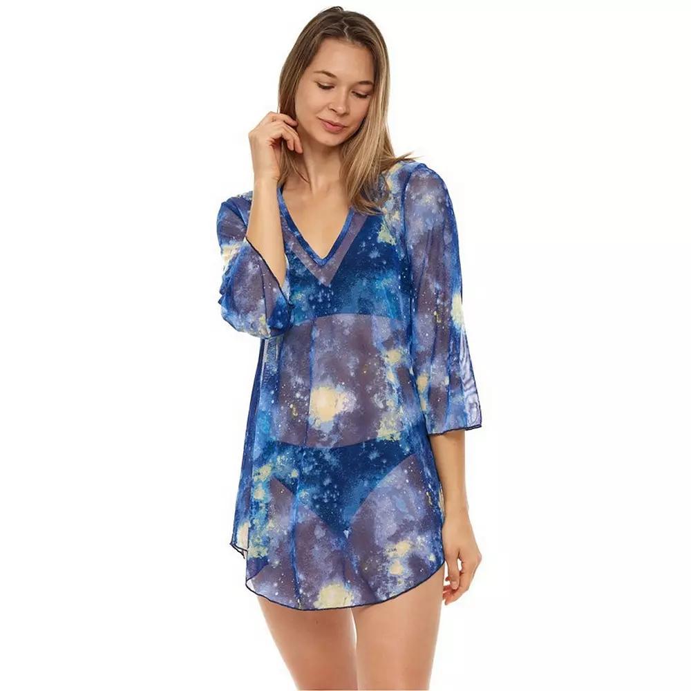 Women's Jordan Taylor Printed Mesh Tunic Swim Cover-Up,  Product Image