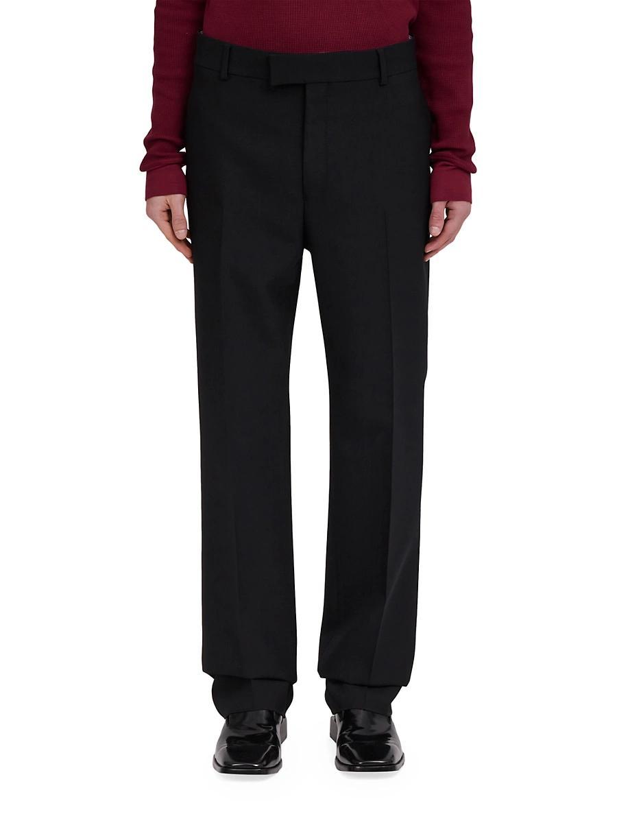 Mens Straight-Fit Wool Trousers Product Image
