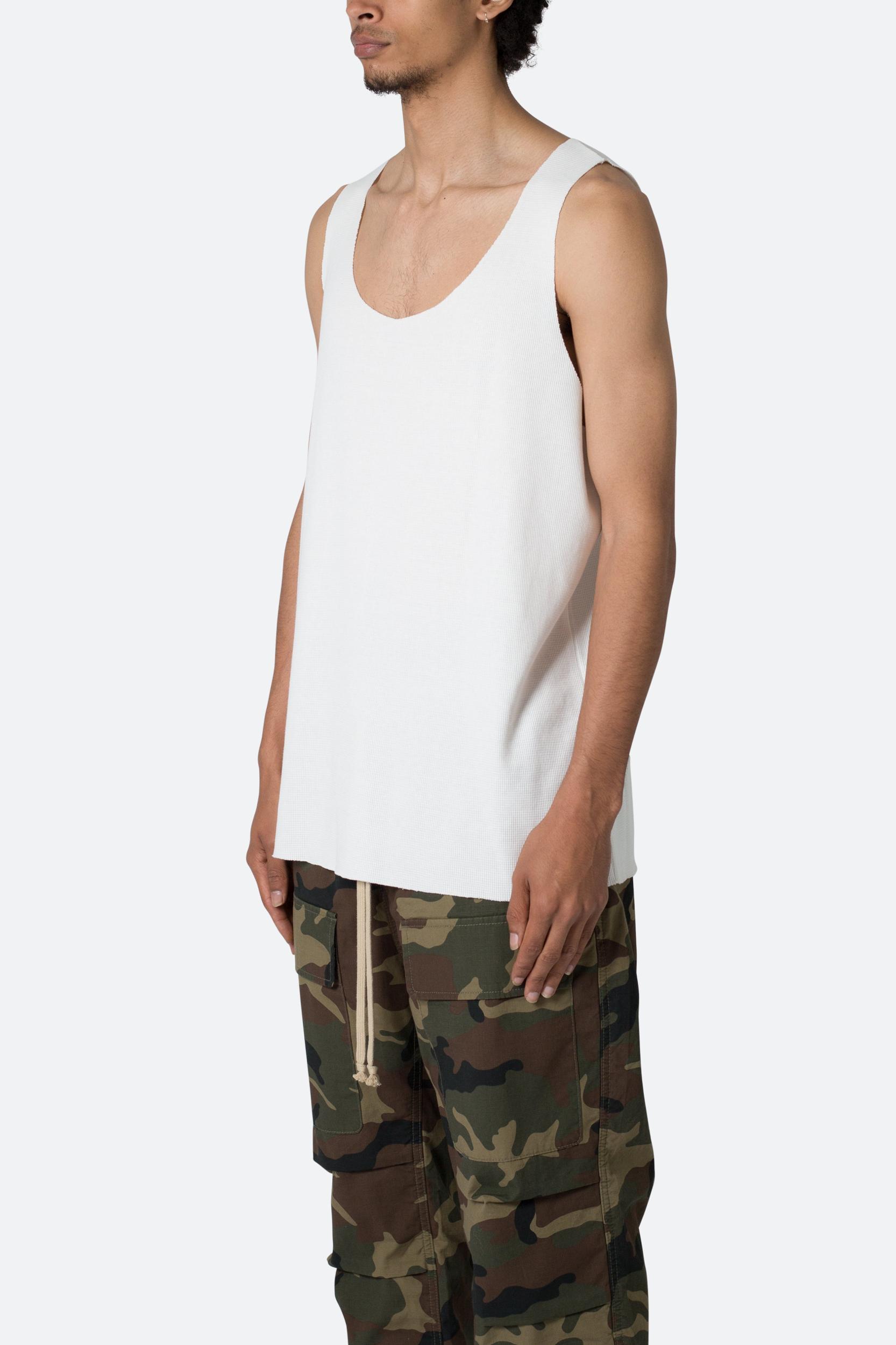 Raw Edge Thermal Tank - Off White Product Image