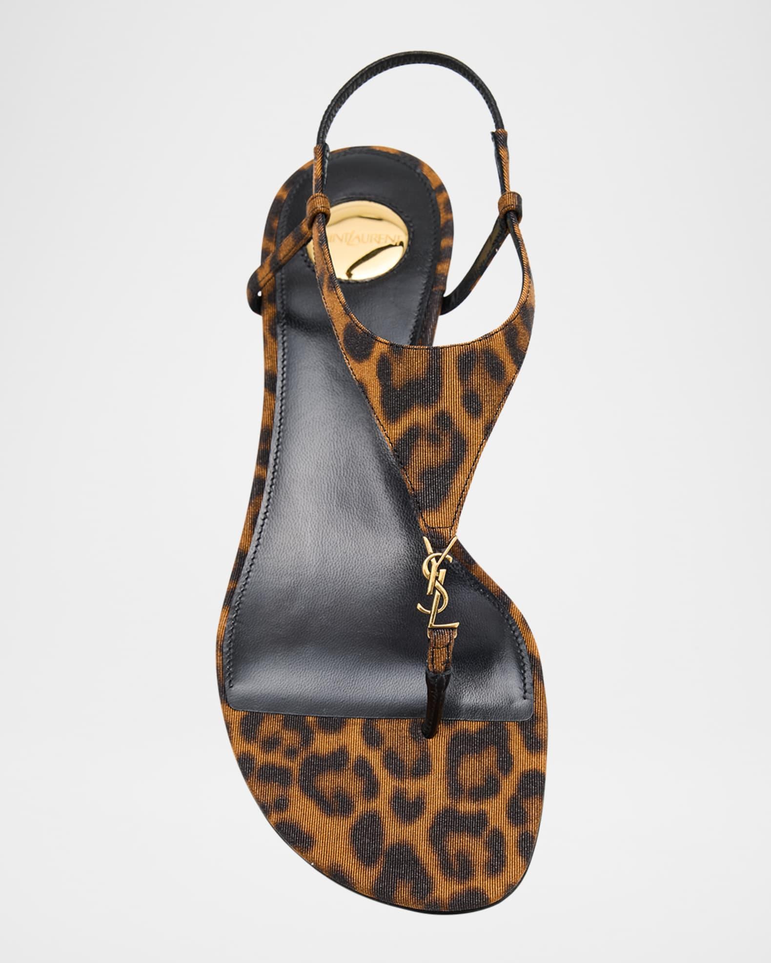 Cassandra Leopard YSL Wedge Sandals Product Image