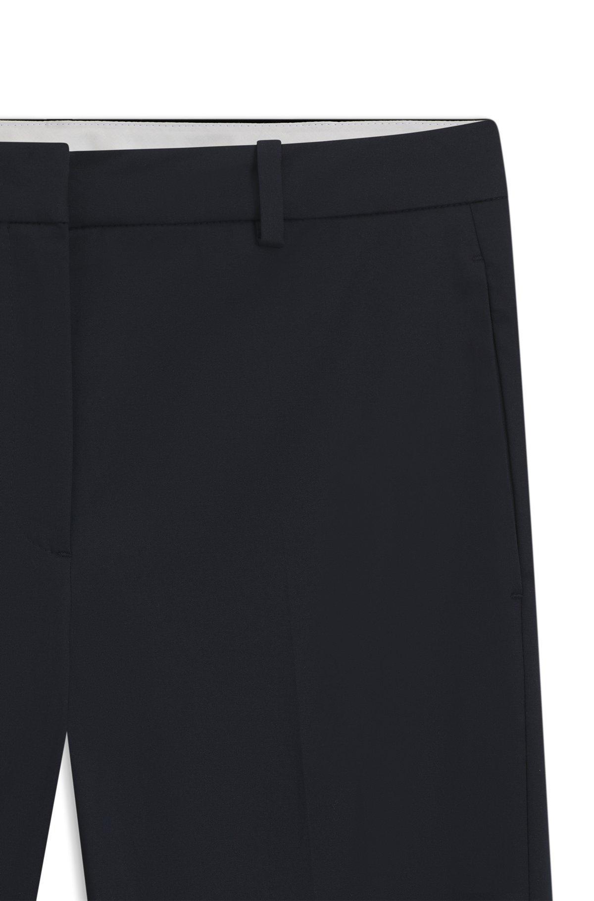 Regular-fit wide-leg trousers in soft flannel Product Image