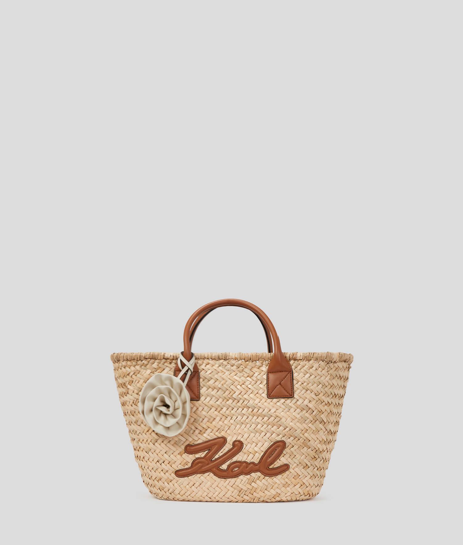 K/SIGNATURE MEDIUM RAFFIA TOTE BAG Product Image