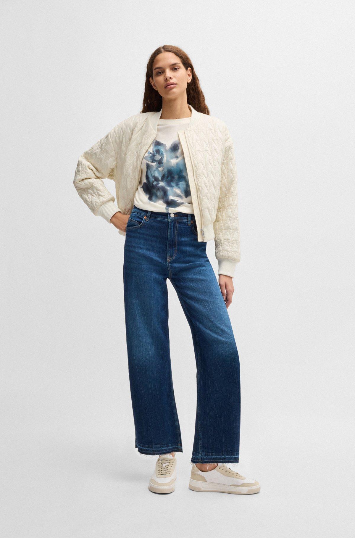 BOSS - Cotton-jersey oversize-fit T-shirt with seasonal artwork - White Product Image