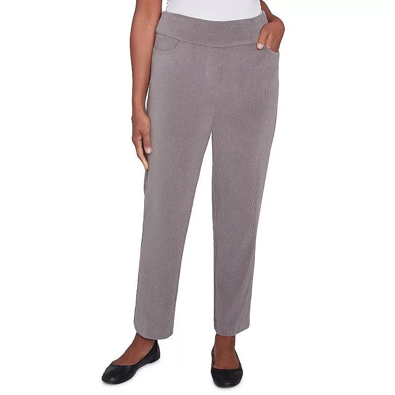 Women's Alfred Dunner Knit Corduroy Pull-On Short Length Pants, Size: 16 Short, Grey Product Image
