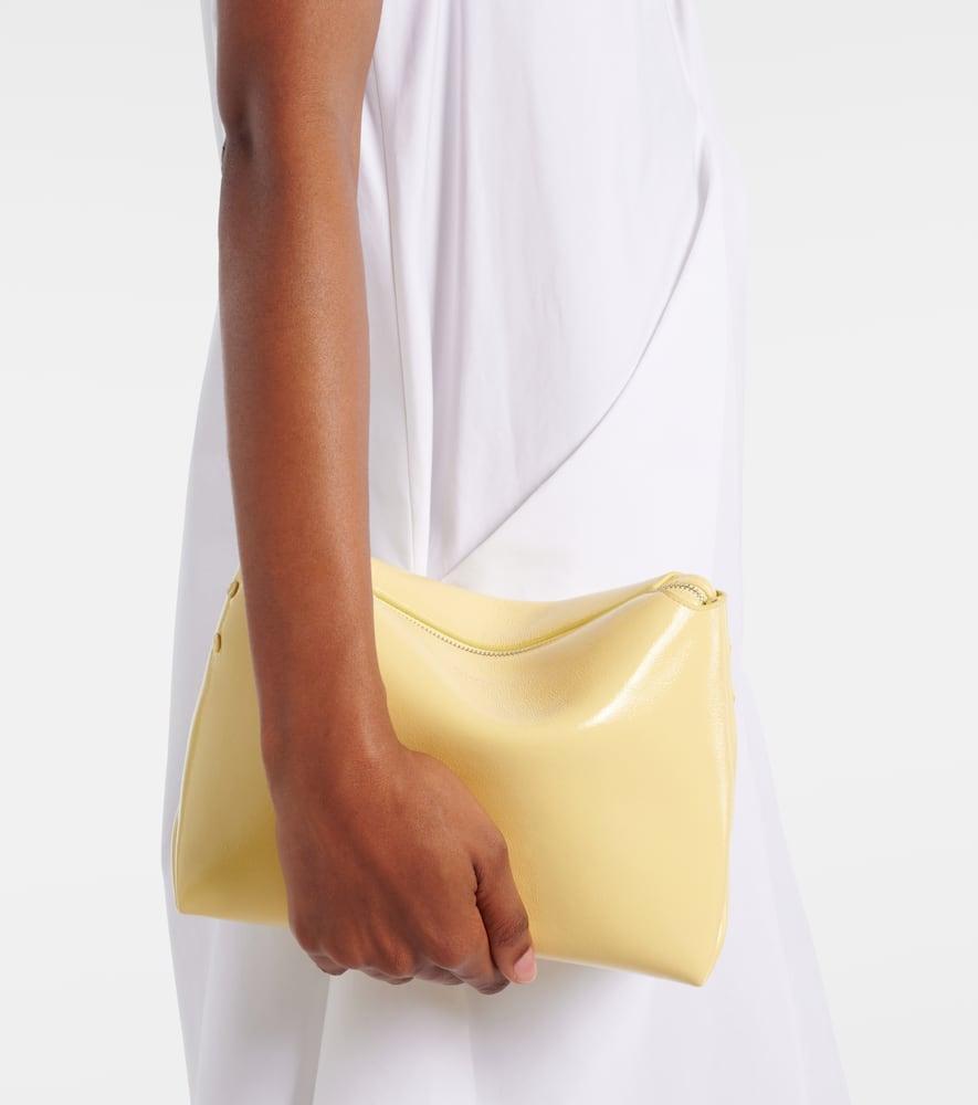 KHAITE Lina Leather Crossbody Bag In Yellow Product Image