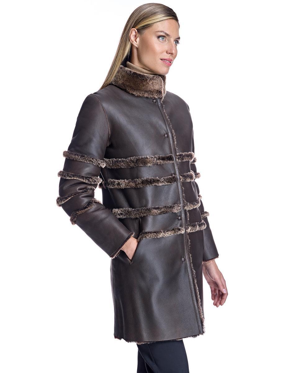 Maximilian Horizontal Shearling Jacket-Maximilian Product Image