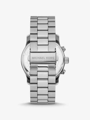 Oversized Nolan Silver-Tone and Silicone Watch Product Image