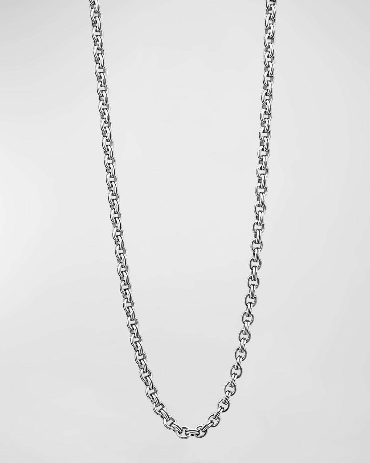 Mens Sterling Silver Anthem Double Link Caviar Chain Necklace, 4mm, 22in Product Image