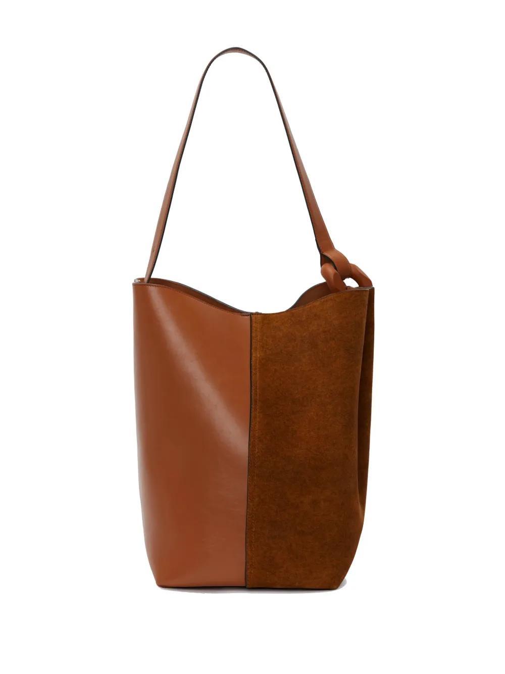 Corner leather bucket bag Product Image