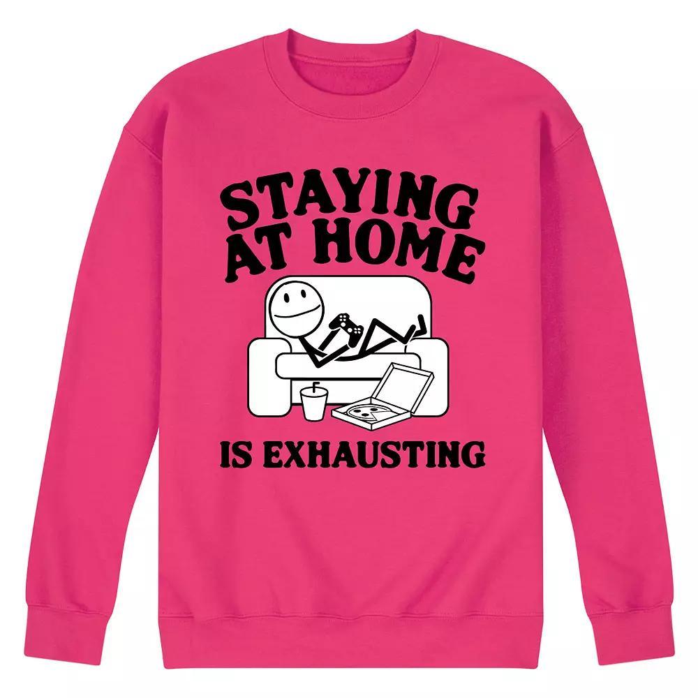 Men's Staying Home Exhausted Fleece Sweatshirt,  Product Image