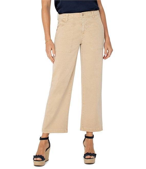 Liverpool Los Angeles Twill Wide Leg Cropped Cargo Pants Product Image